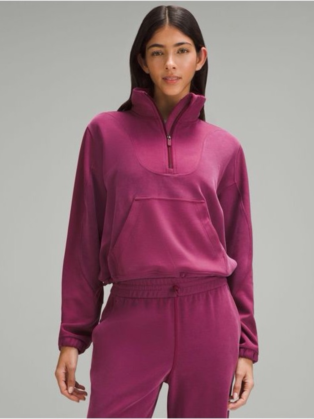 lululemon athletica Women's Magenta Half-Zip Crew